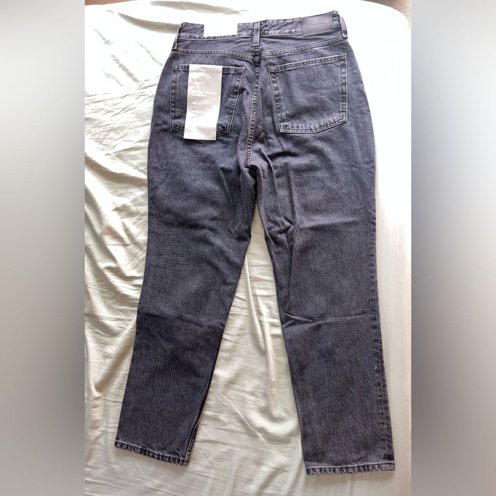 Distressed Black Curvy Straight leg Jeans
